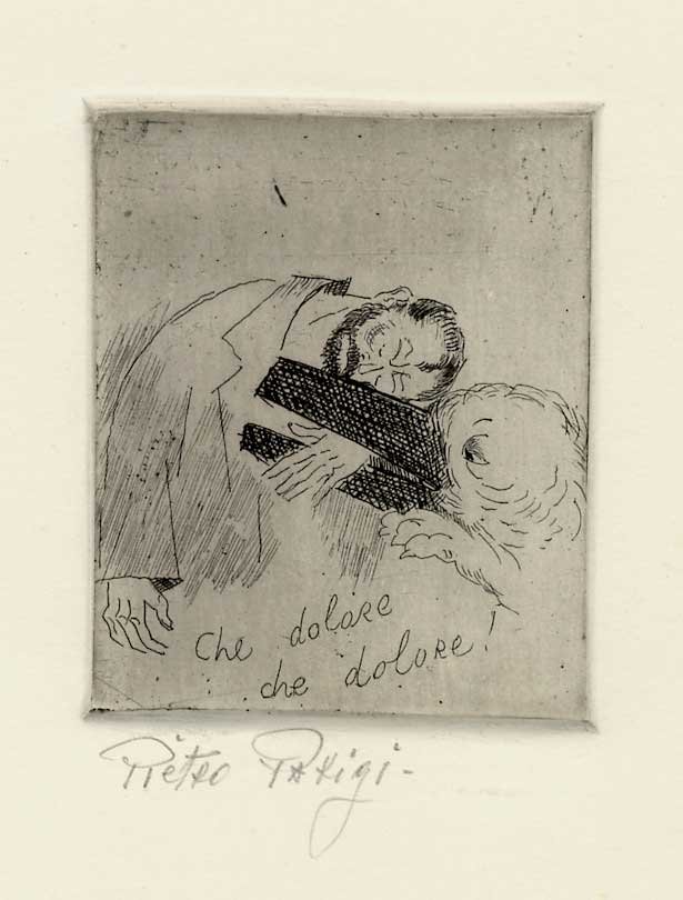 Incisione in rame su cartoncino, mm. 95x75 (la lastra), mm. …