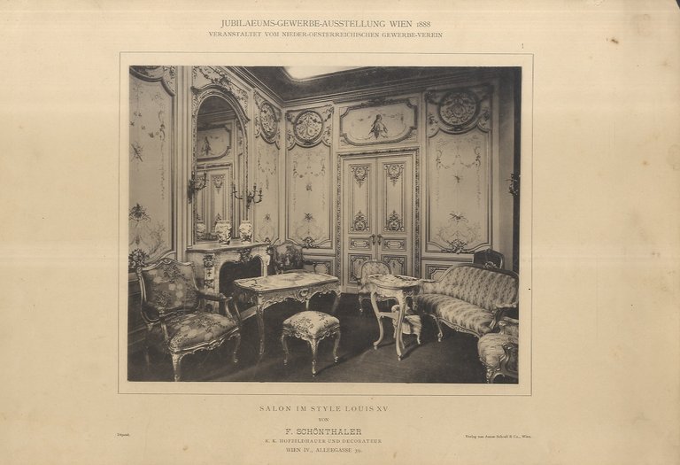 Intérieurs von der Jubiläums-Gewerbe-Ausstellung Wien 1888, veranstaltet vom Nieder-Österreichischen Gewerbe-Vereine …