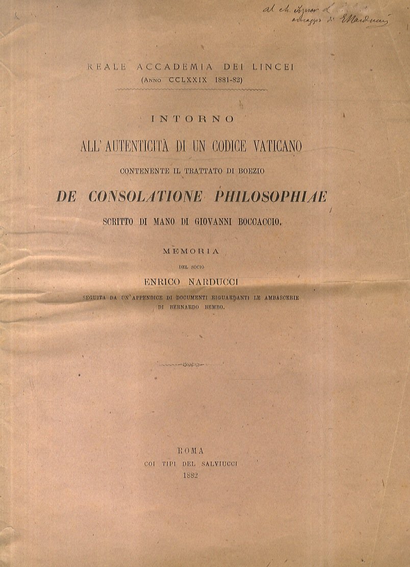 Intorno all'autenticità di un Codice Vaticano, contenente il Trattato di … | Immagine principale