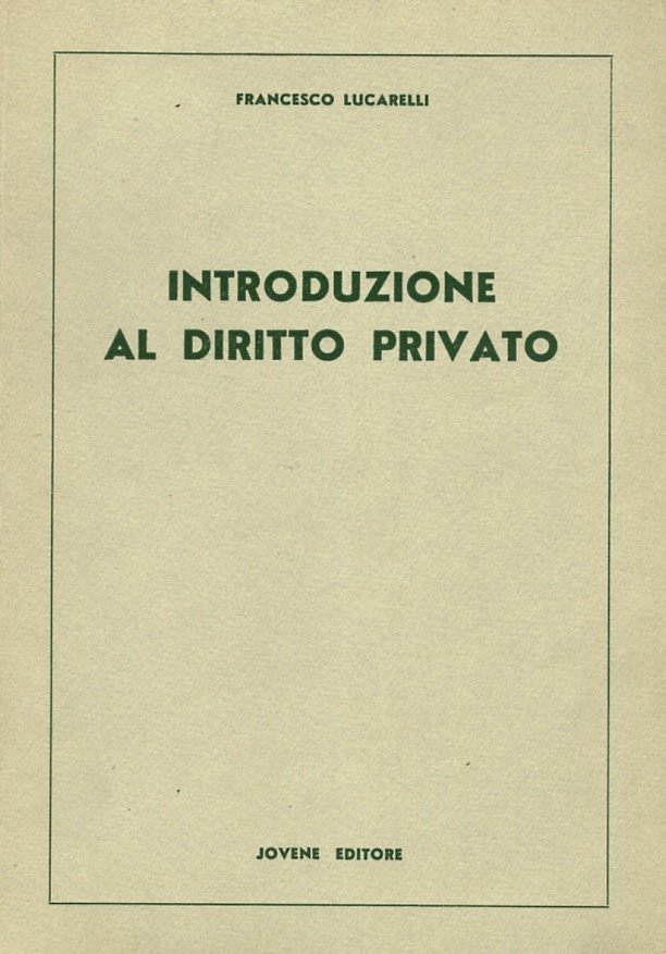Introduzione al diritto privato.