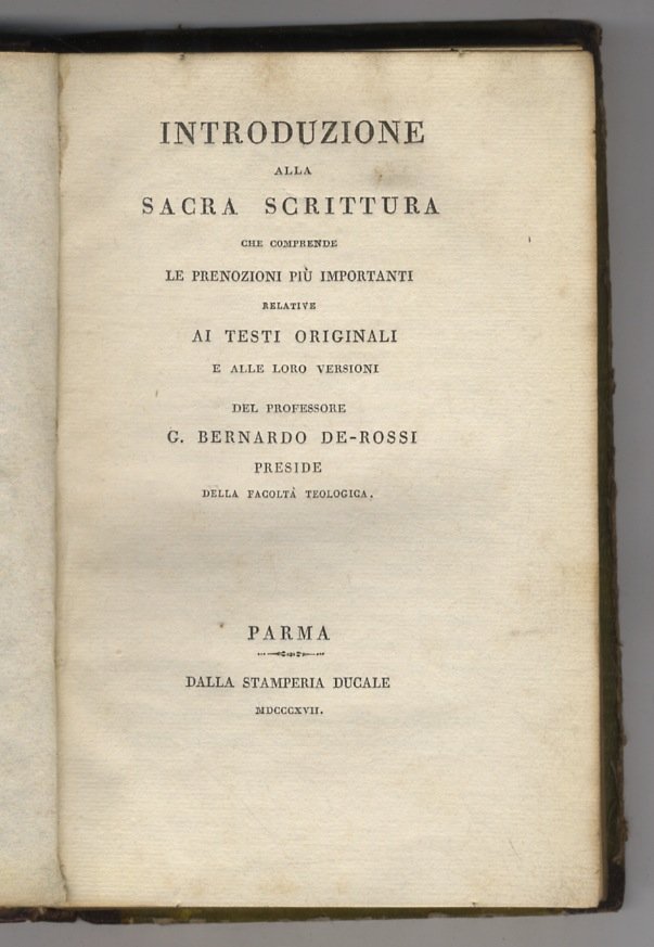 Introduzione alla Sacra Scrittura che comprende le prenozioni più importanti … | Immagine principale