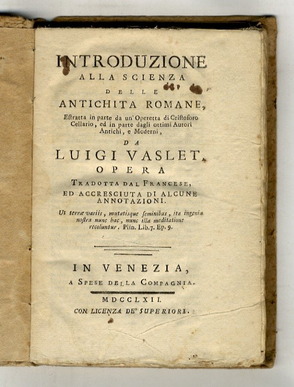 Introduzione alla Scienza delle Antichità Romane, estratta in parte da …