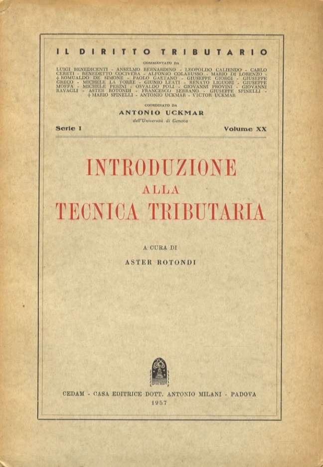 Introduzione alla tecnica tributaria.