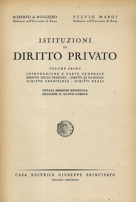 Istituzioni di diritto privato. Ottava edizione rinnovata secondo il nuovo …