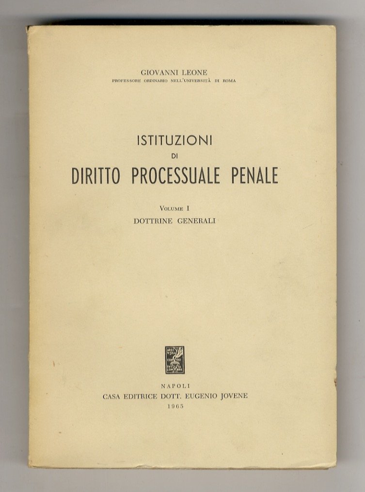 Istituzioni di diritto processuale penale.
