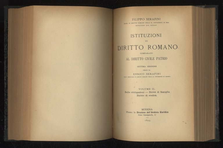 Istituzioni di diritto romano comparato al diritto civile patrio. Settima …