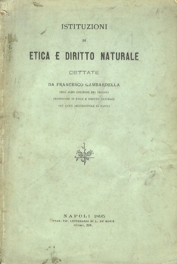 Istituzioni di etica e diritto naturale.