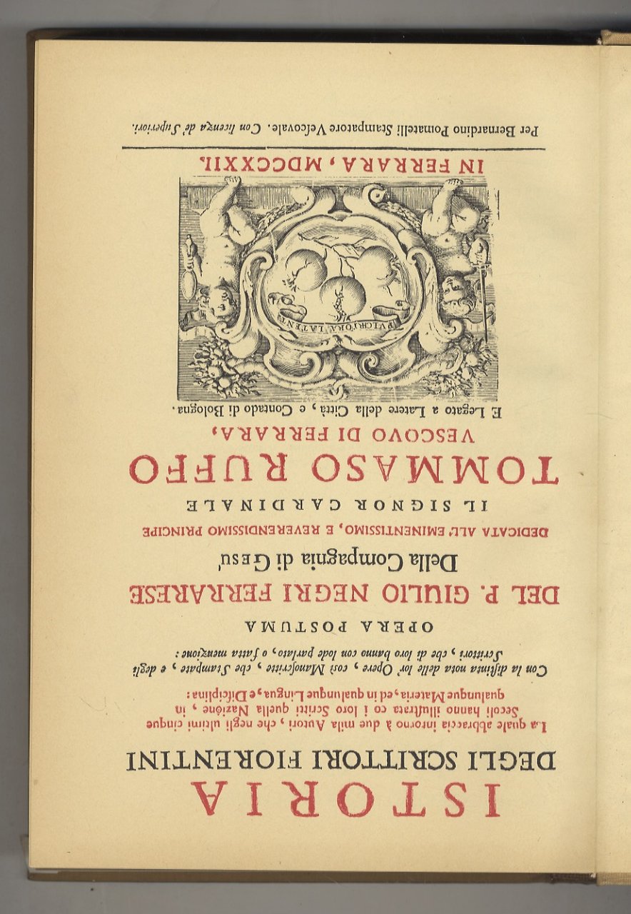 Istoria degli Scrittori Fiorentini.