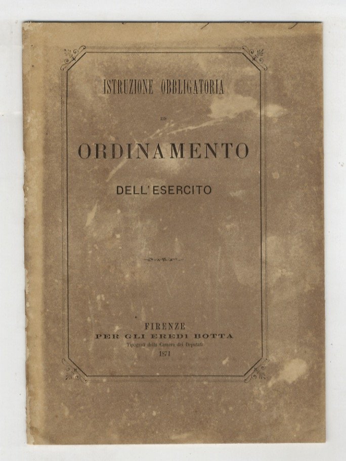 Istruzione obbligatoria ed ordinamento dell'esercito. | Immagine principale