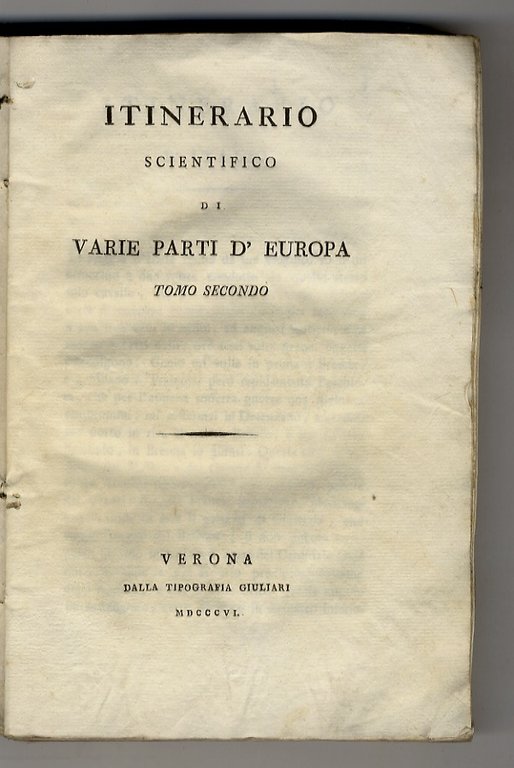 Itinerario scientifico di varie parti d'Europa.