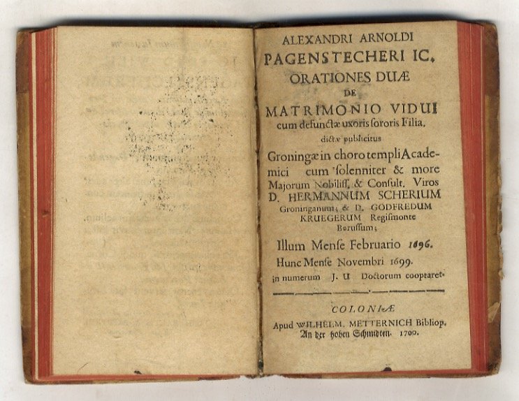 J.C. Groningani De jure filiorum progymnata juridicum. [Legato con:] Pagenstecher …