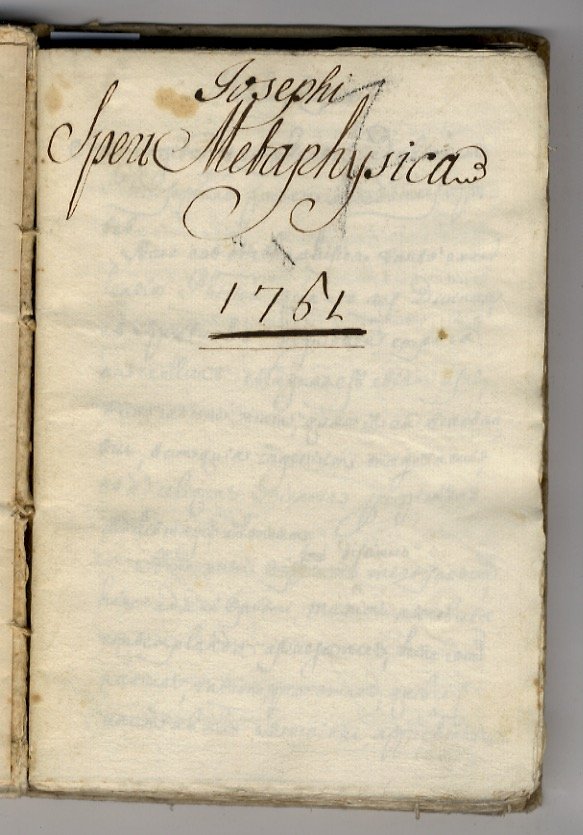 Josephi Speri metaphysica. 1761.