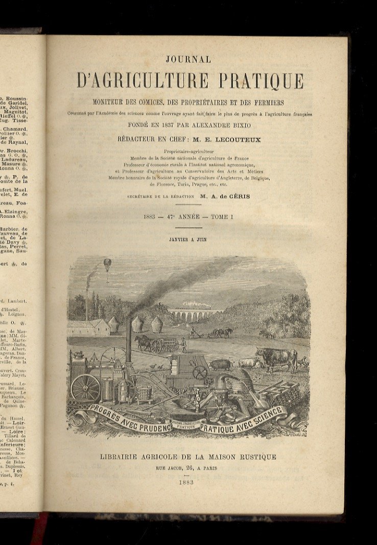 JOURNAL d'agricolture pratique, moniteur des comices, des propriétaires et des …
