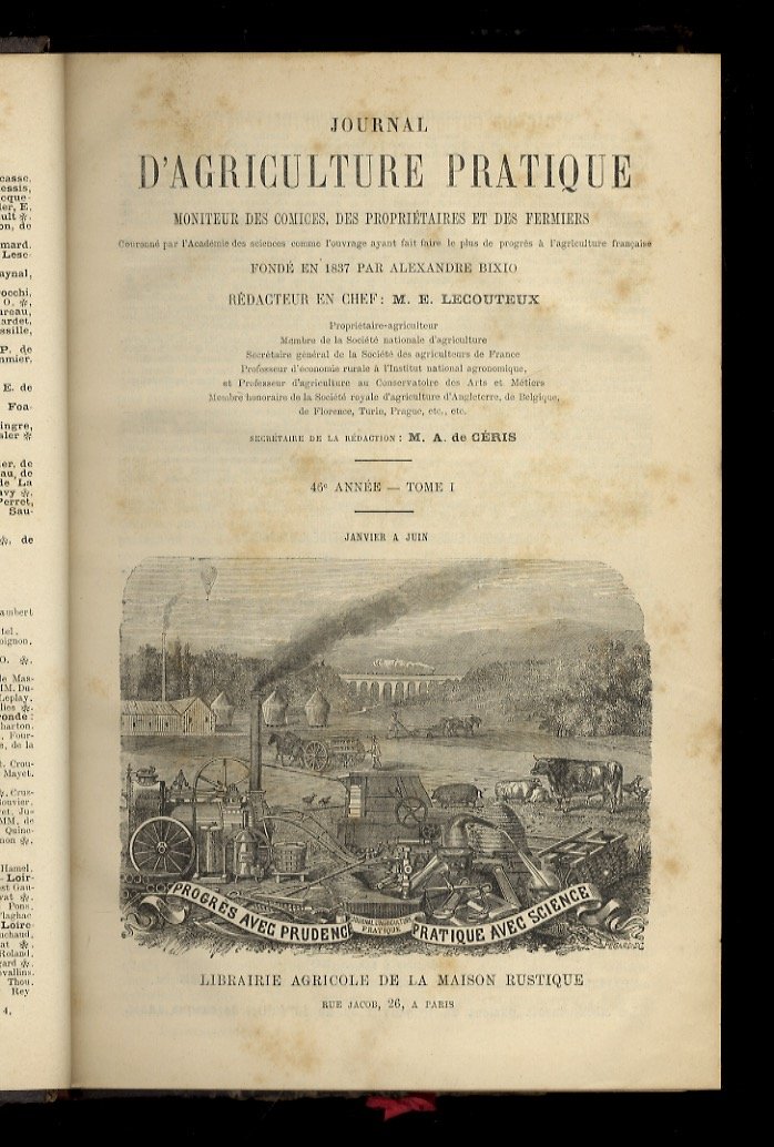 JOURNAL d'agricolture pratique, moniteur des comices, des propriétaires et des …