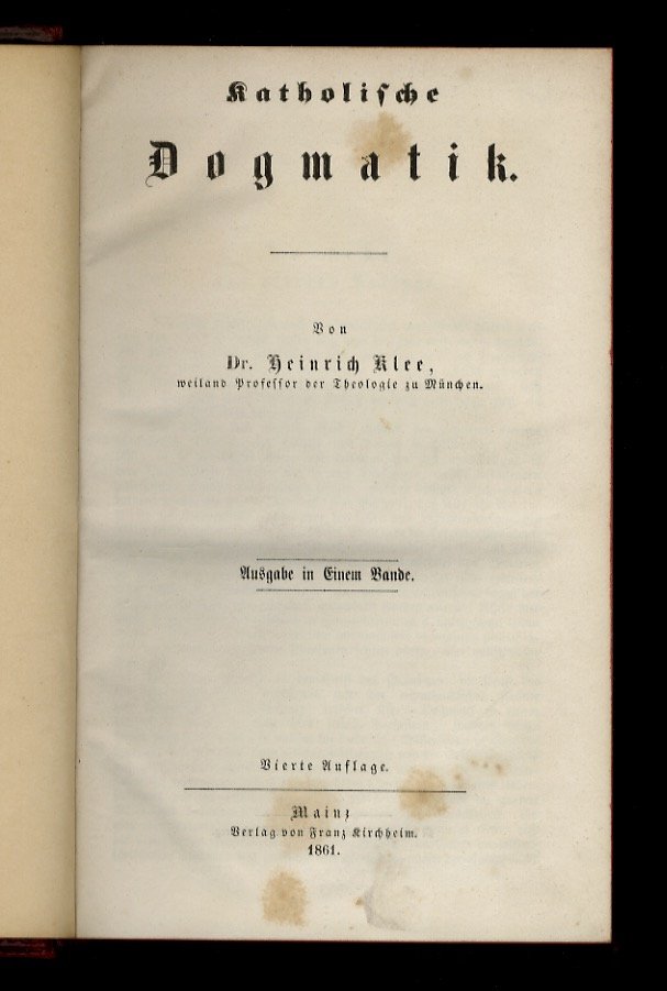 Katholische Dogmatik.