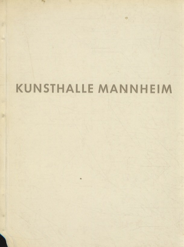 Kunsthalle Mannheim. Verzeichnis der Skulpturensammlung. | Immagine principale