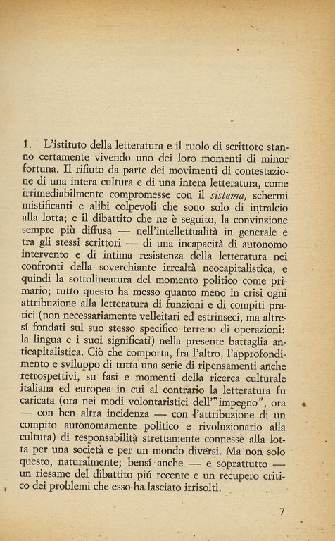 L'autocritica dell'intellettuale.