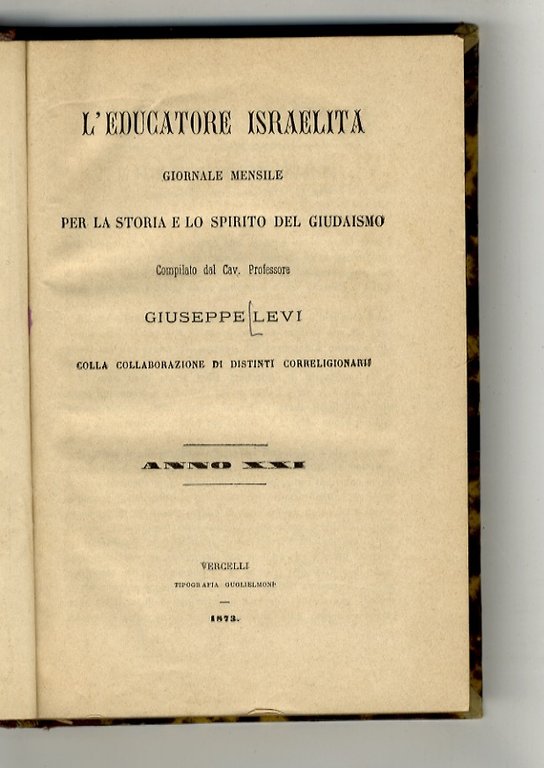 L'educatore israelita. Giornale mensile per la storia e lo spirito … | Immagine Gallery 1