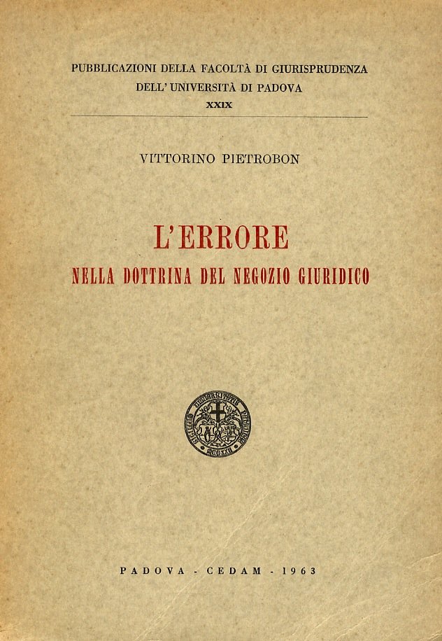 L'errore nella dottrina del negozio giuridico. | Immagine principale