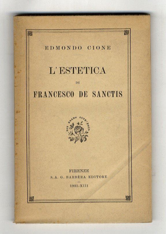 L'Estetica di Francesco De Sanctis.