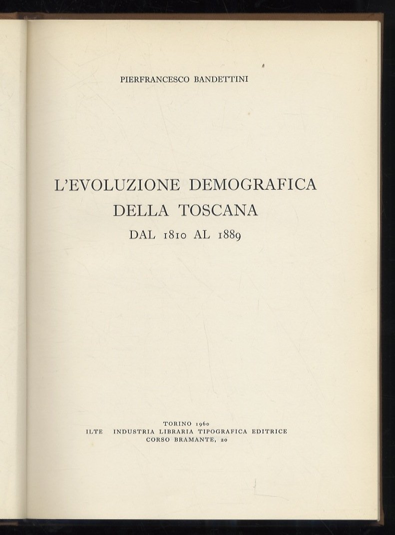 L'evoluzione demografica della Toscana dal 1819 al 1889.