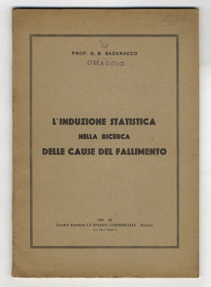 L'induzione statistica nella ricerca delle cause del fallimento.