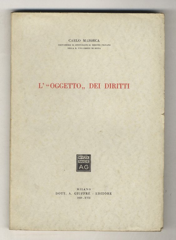L' “oggetto” dei diritti.