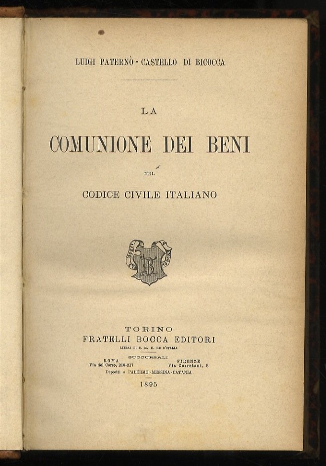La comunione dei beni nel codice civile italiano.