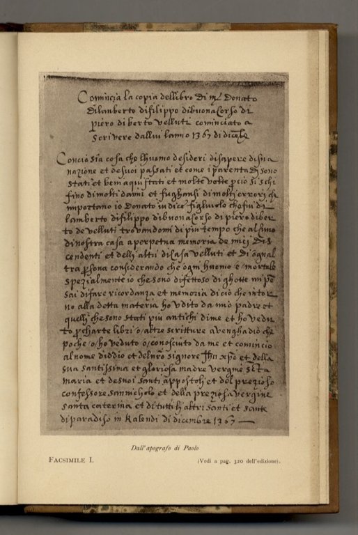 La Cronica domestica di Messer Donato Velluti, scritta fra il …