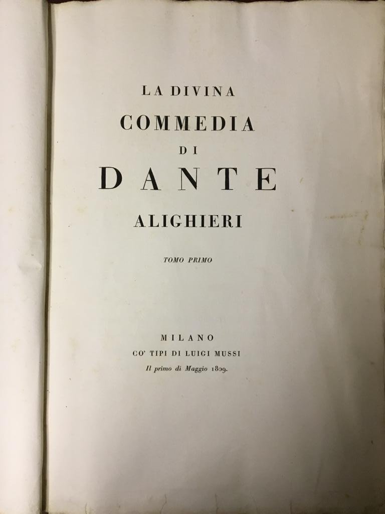 La Divina Commedia di Dante Alighieri. Tomo primo [-terzo].