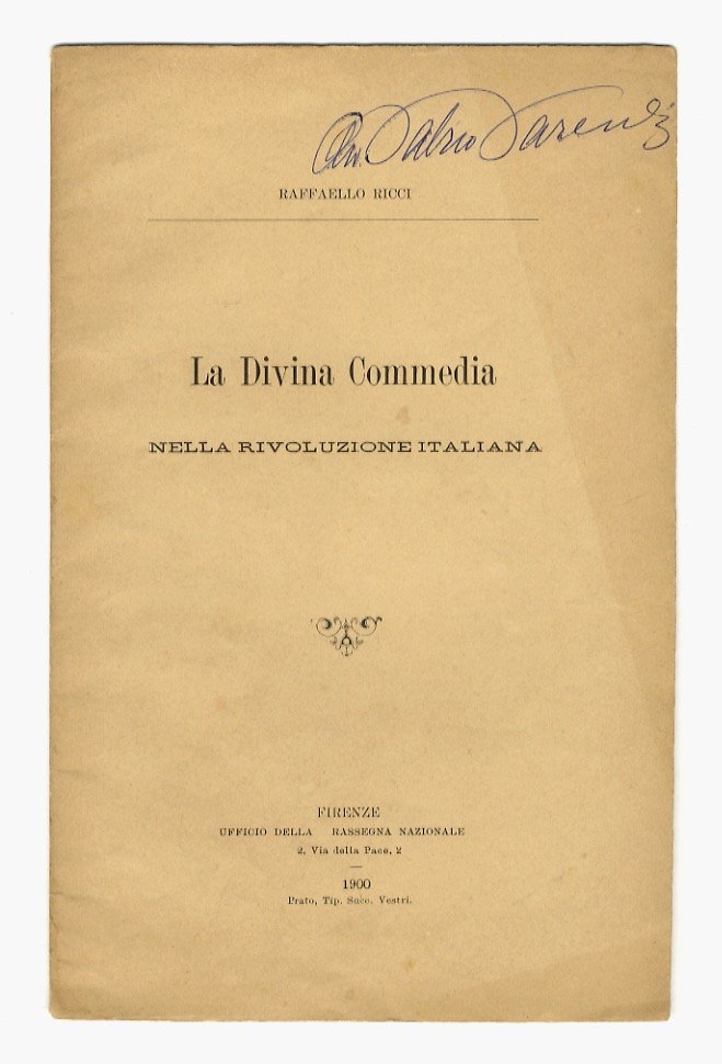 La Divina Commedia nella Rivoluzione italiana. Conferenza.