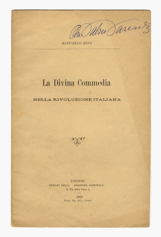 La Divina Commedia nella Rivoluzione italiana. Conferenza.