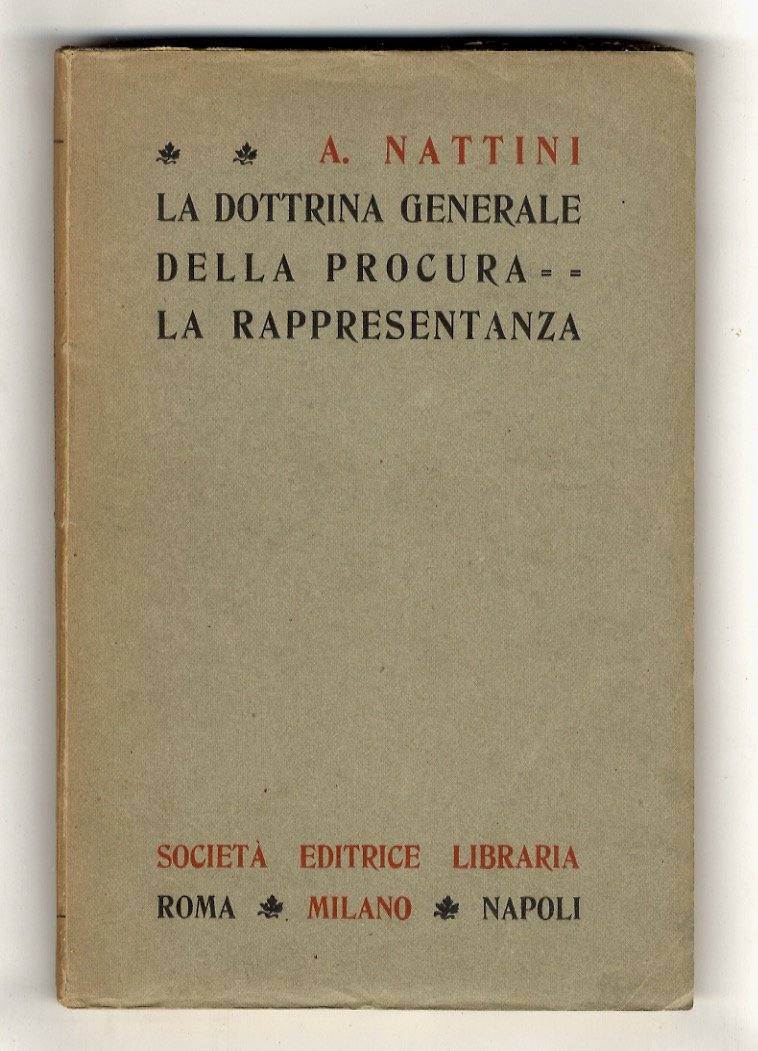 La dottrina generale della procura. La rappresentanza.