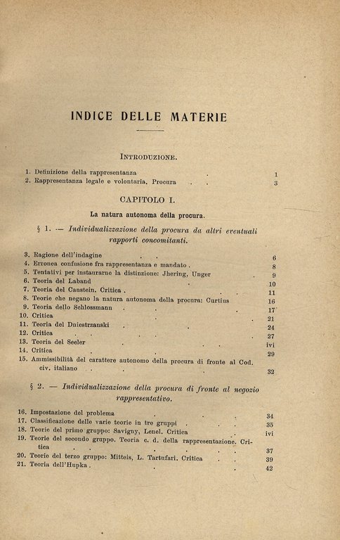 La dottrina generale della procura. La rappresentanza.