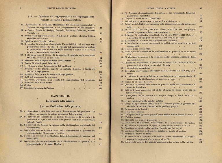 La dottrina generale della procura. La rappresentanza.