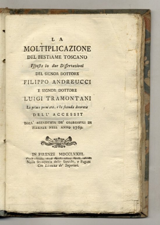 La moltiplicazione del bestiame toscano esposta in due dissertazioni del …