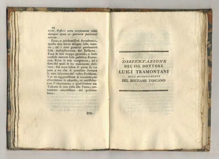 La moltiplicazione del bestiame toscano esposta in due dissertazioni del …