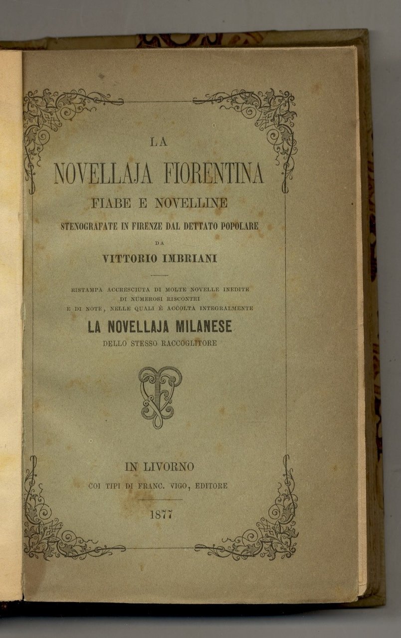 La novellaja fiorentina. Fiabe e novelline stenografate in Firenze dal … | Immagine principale