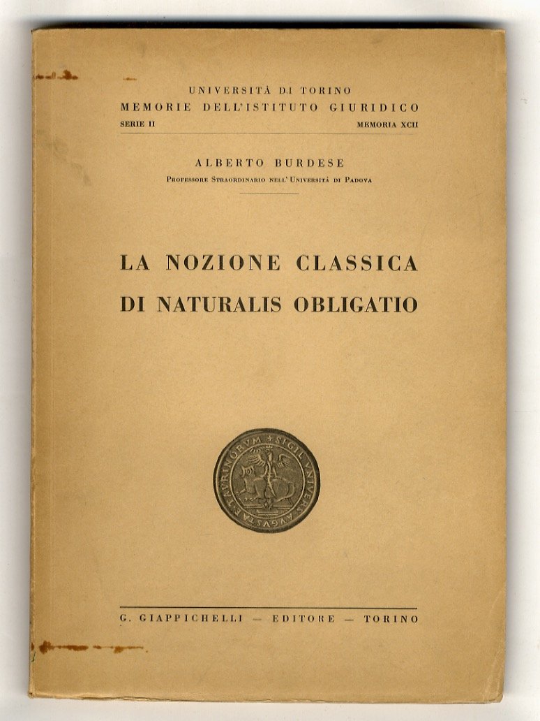 La nozione classica di naturalis obligatio.
