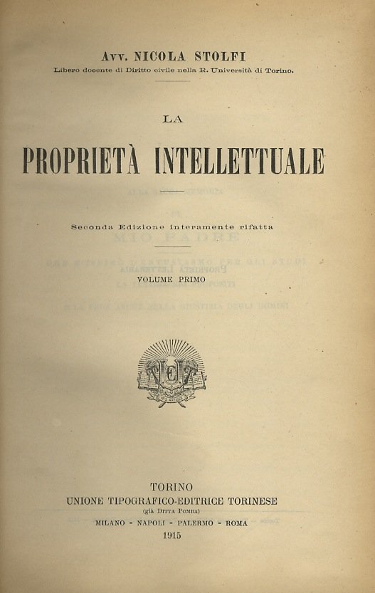 La proprietà intellettuale. Con prefazione di Leonardo Coviello. | Immagine principale