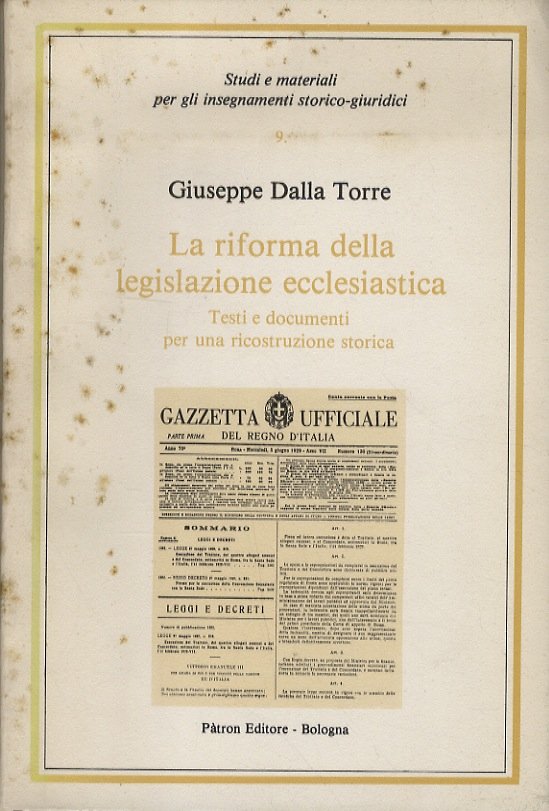 La riforma della legislazione ecclesiastica. Testi e documenti per una …