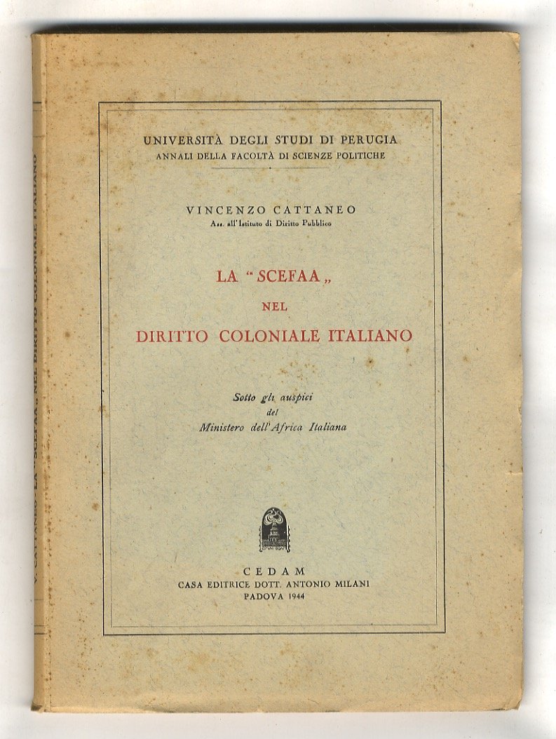 La “Scefaa” nel diritto coloniale italiano.