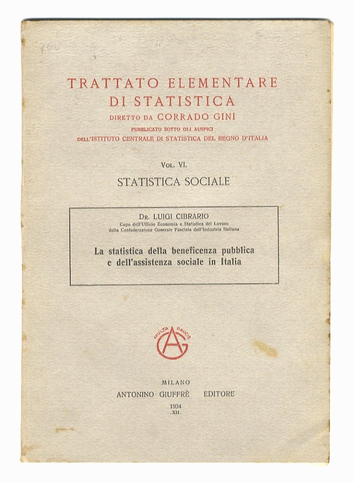 La statistica della beneficenza pubblica e dell'assistenza sociale in Italia.