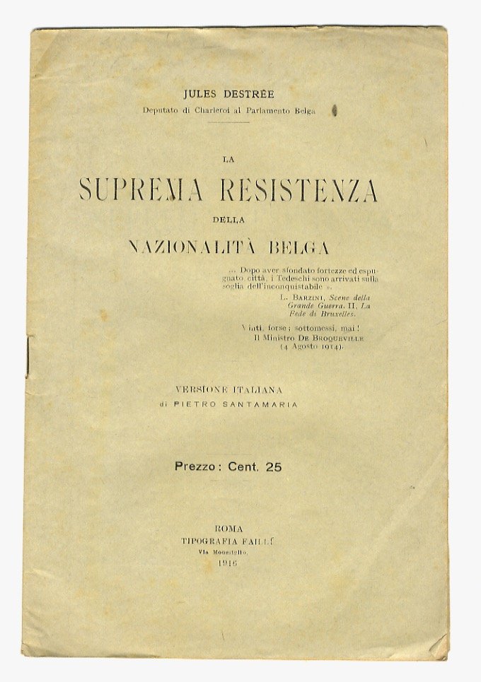 La suprema resistenza della nazionalità belga. Versione italiana di Pietro …