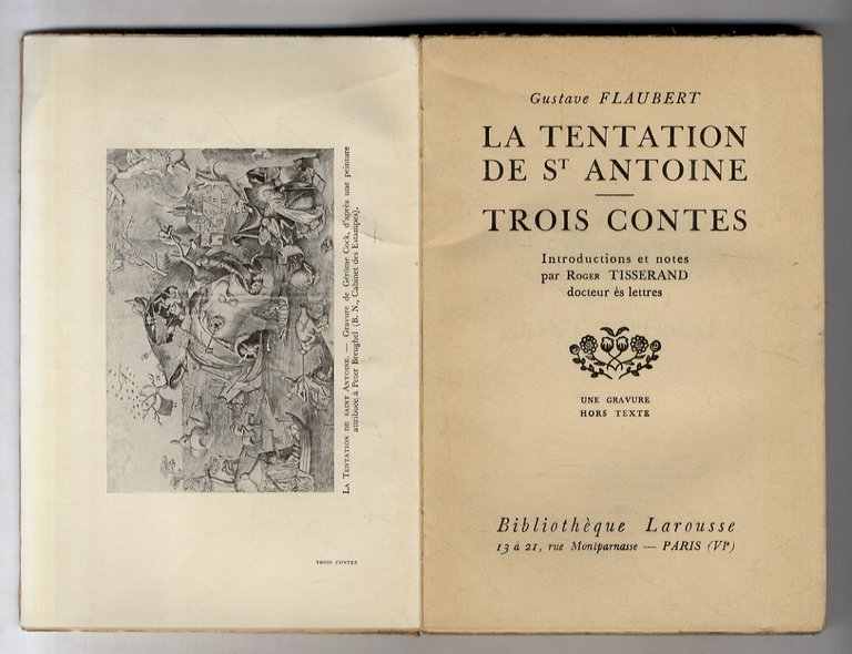 La Tentation de St Antoine - Trois Contes. (Un coeur …