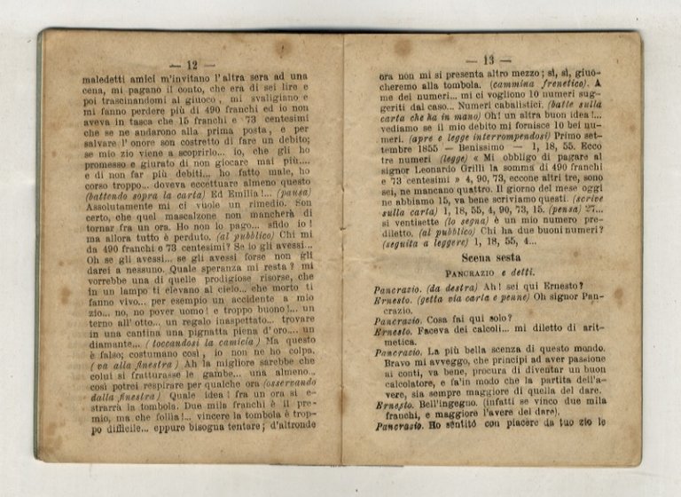La tombola. Farsa in un atto di Cesare Solieri.