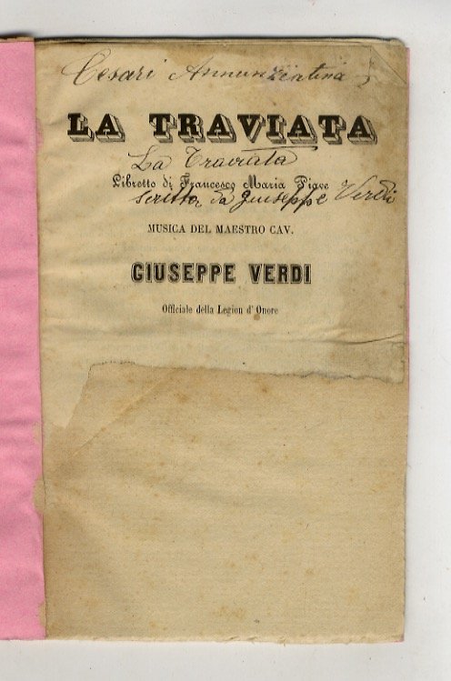 La Traviata. Libretto di Francesco Maria Piave, musica del Maestro … | Immagine Gallery 2