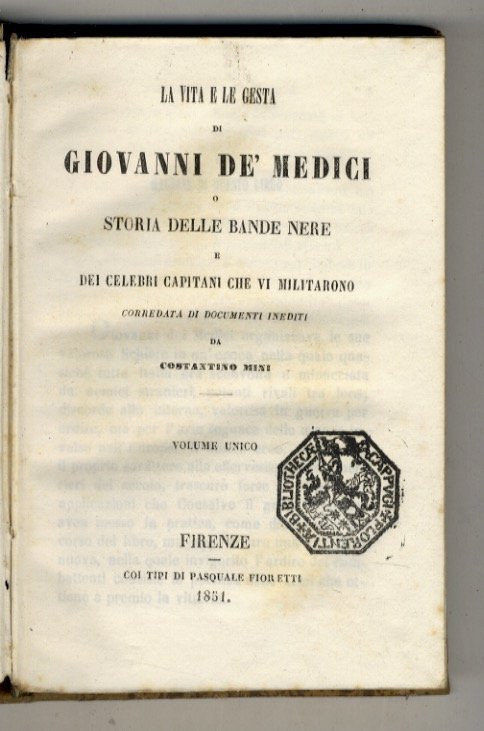 La vita e le gesta di Giovanni de' Medici o … | Immagine Gallery 1