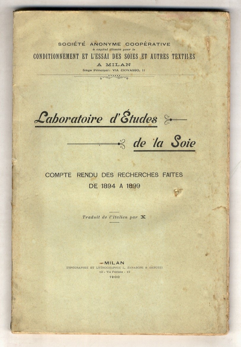 Laboratoire d'Etudes de la Soie. Compte-rendu des recherches faites de …