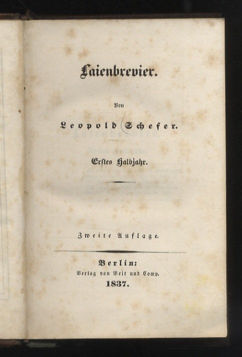 Laienbrevier von [.]. Erstes Halbjahr [- Zweites Halbjahr]. Zweite Auflage.